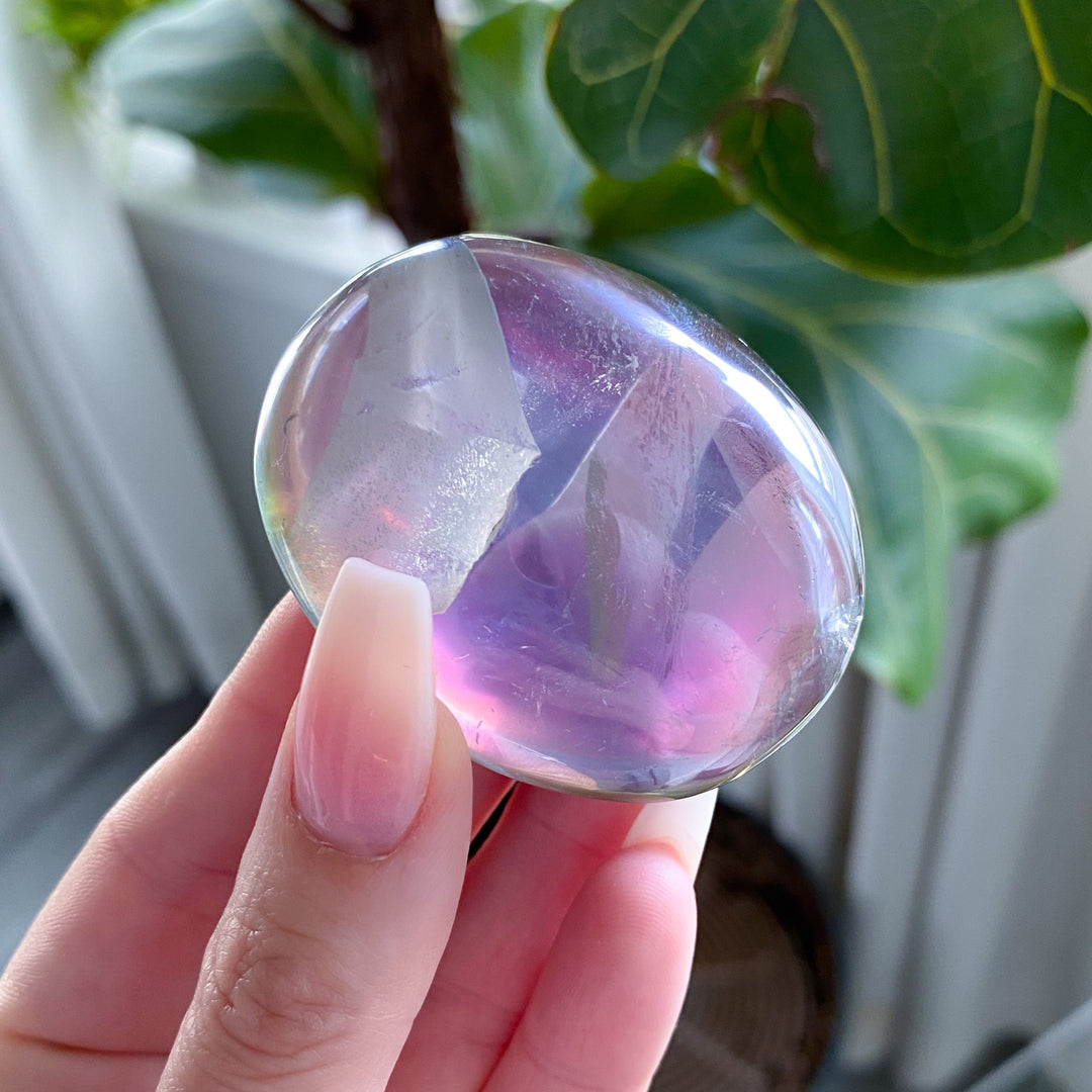 Angel Aura Quartz Palm Stone #2