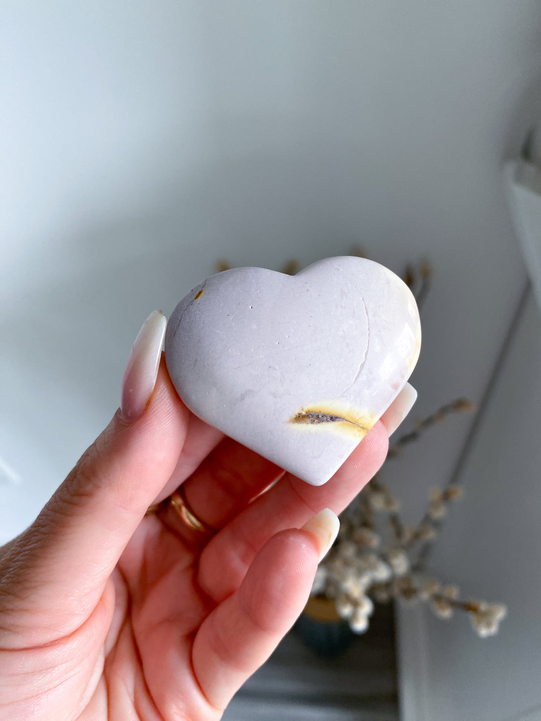 Small Lilac Purple Mookaite Heart Carving #1