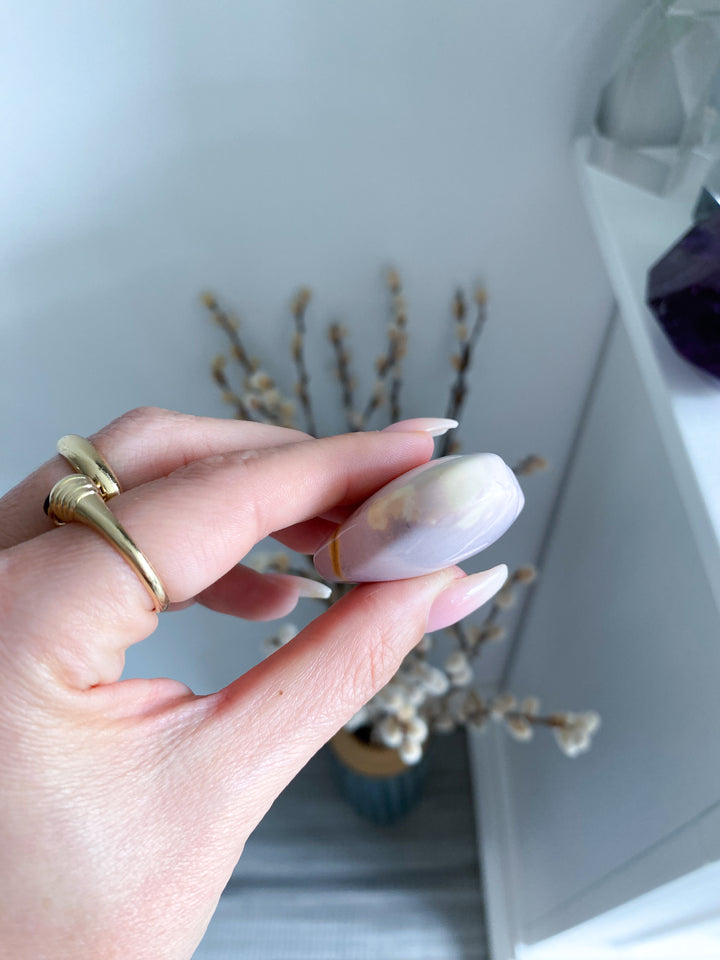 Small Lilac Purple Mookaite Heart Carving #1