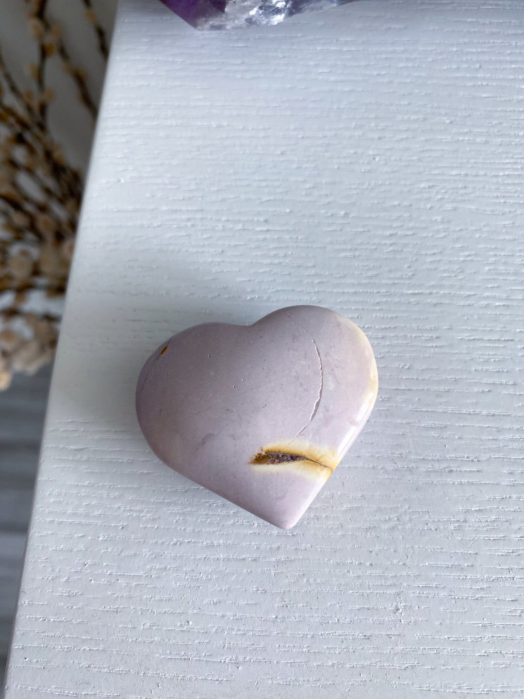 Small Lilac Purple Mookaite Heart Carving #1