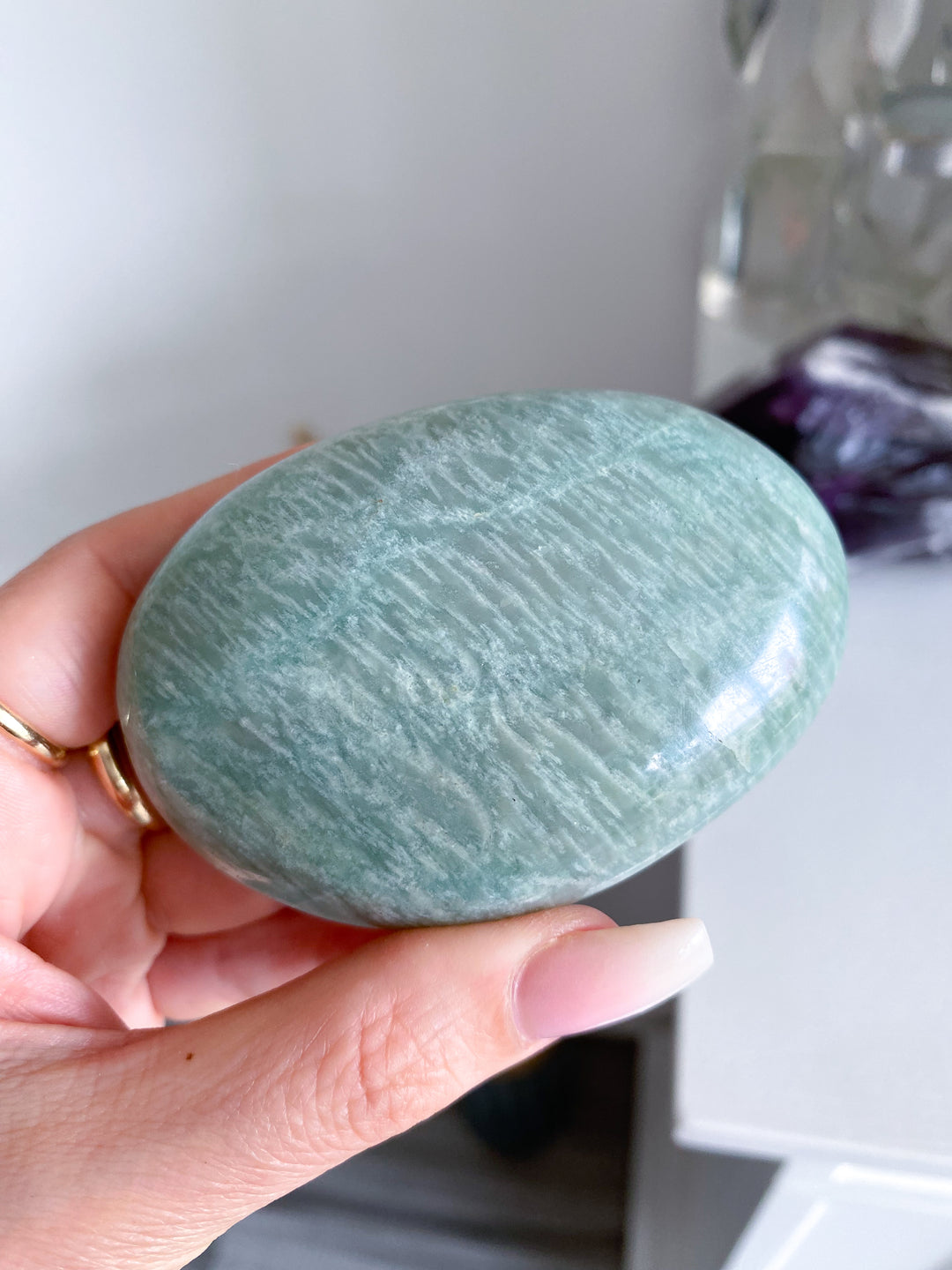 Large Amazonite Palm Stone #6