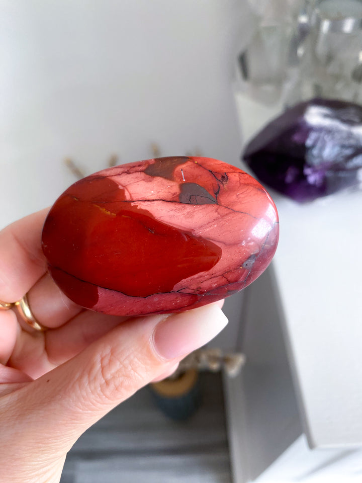 Red & Mauve Mookaite Palm #1