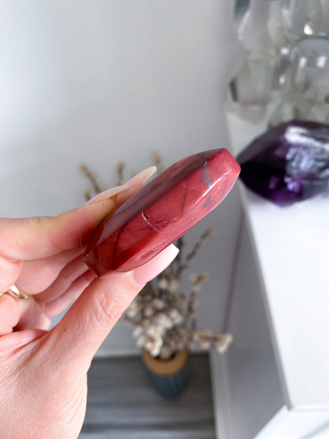 Red & Mauve Mookaite Palm #1