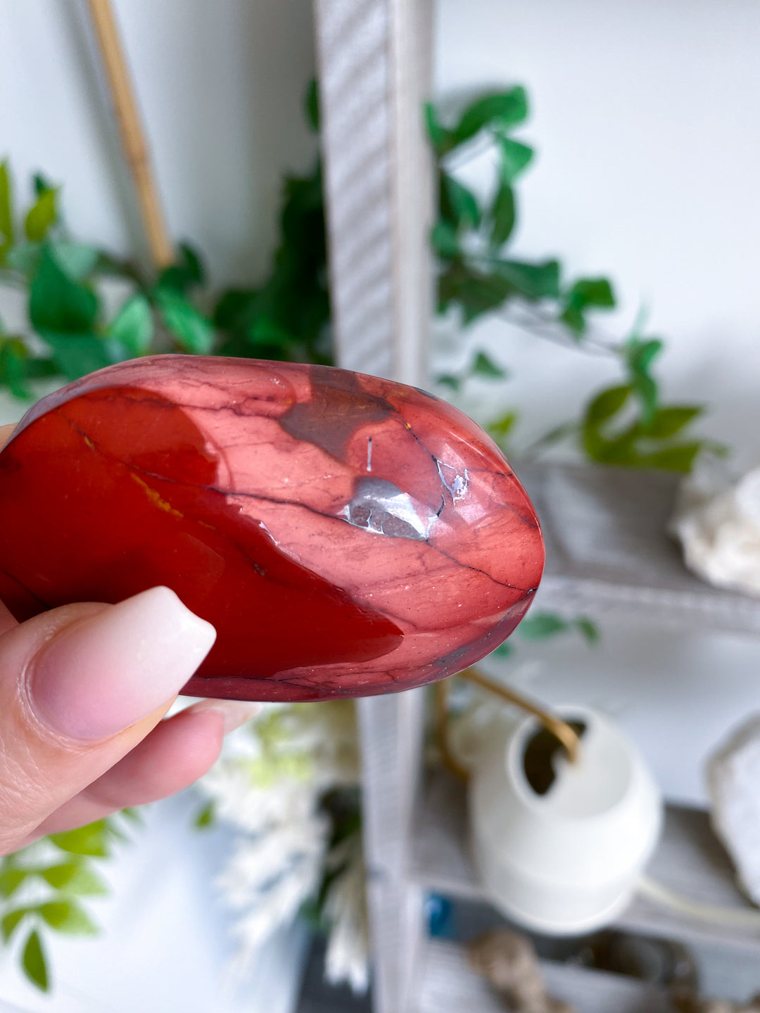 Red & Mauve Mookaite Palm #1