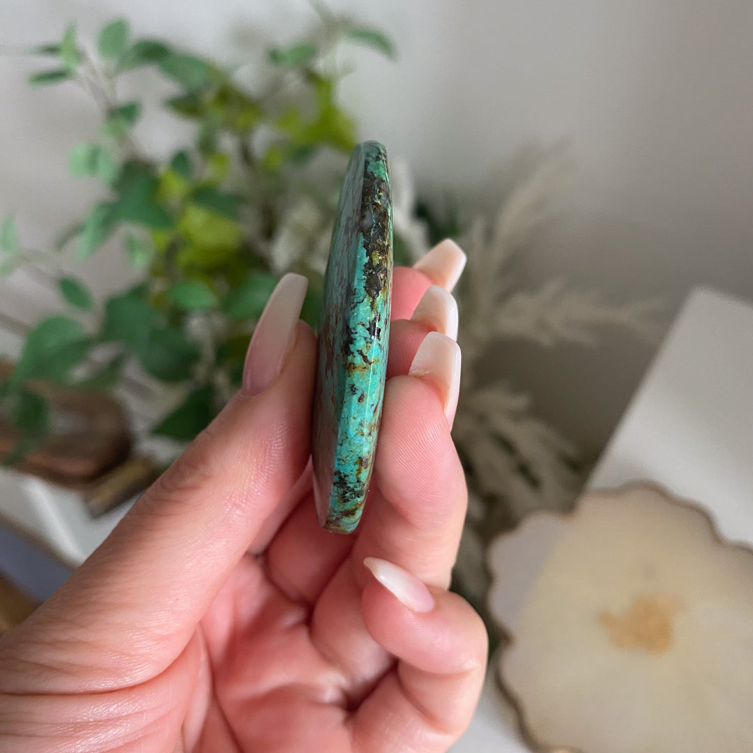Thin Small African Turquoise Palm Stone 