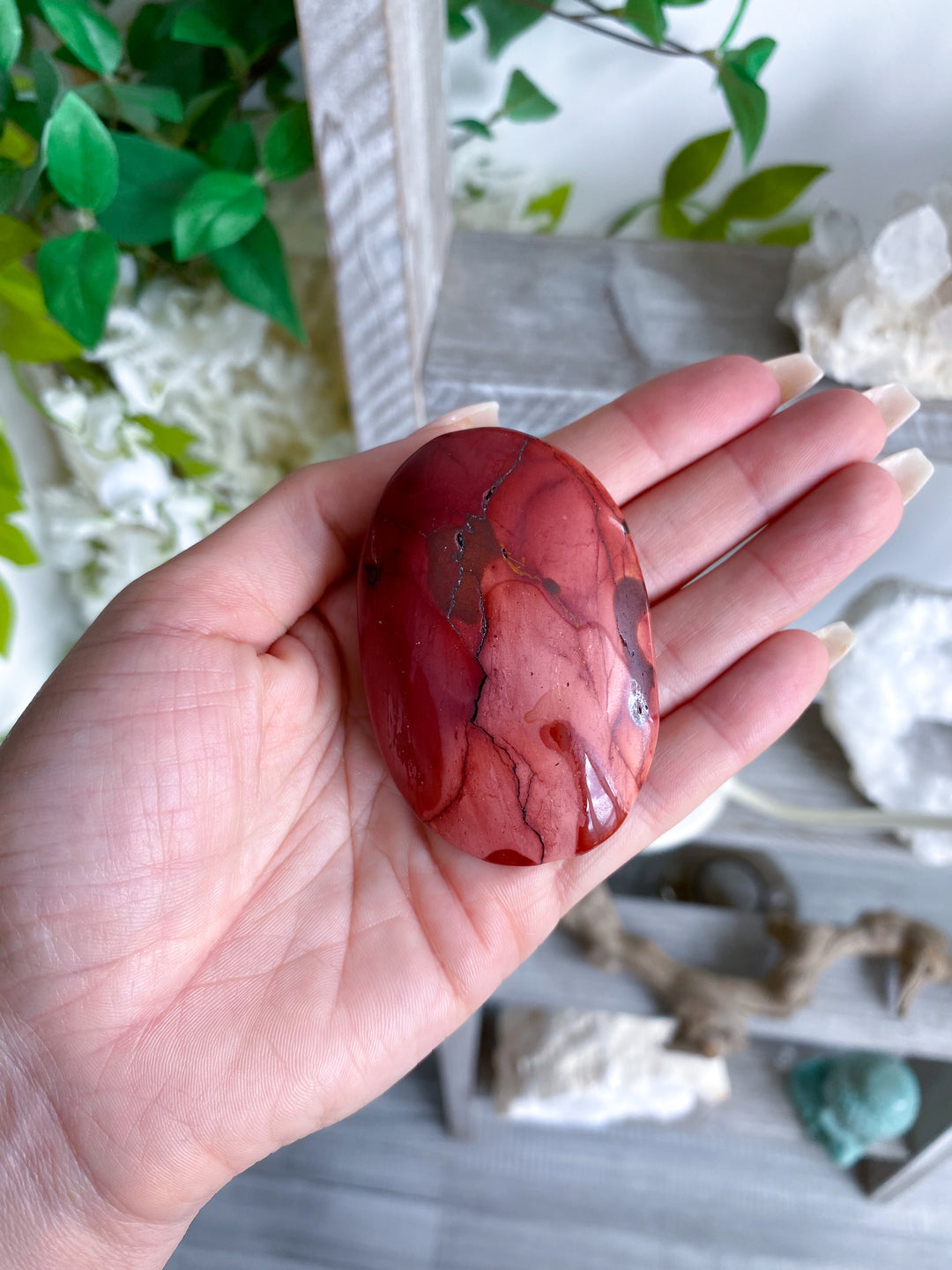 Red & Mauve Mookaite Palm #1