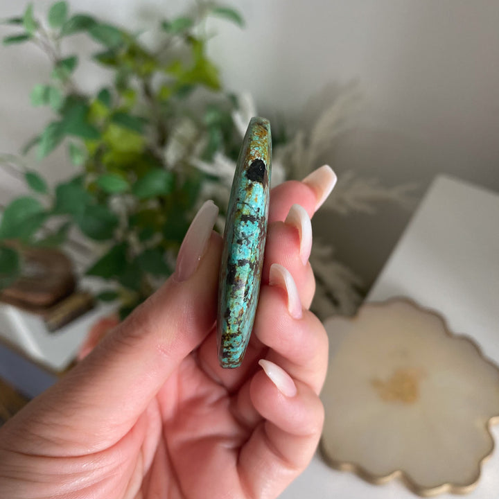 Thin Small African Turquoise Palm Stone 