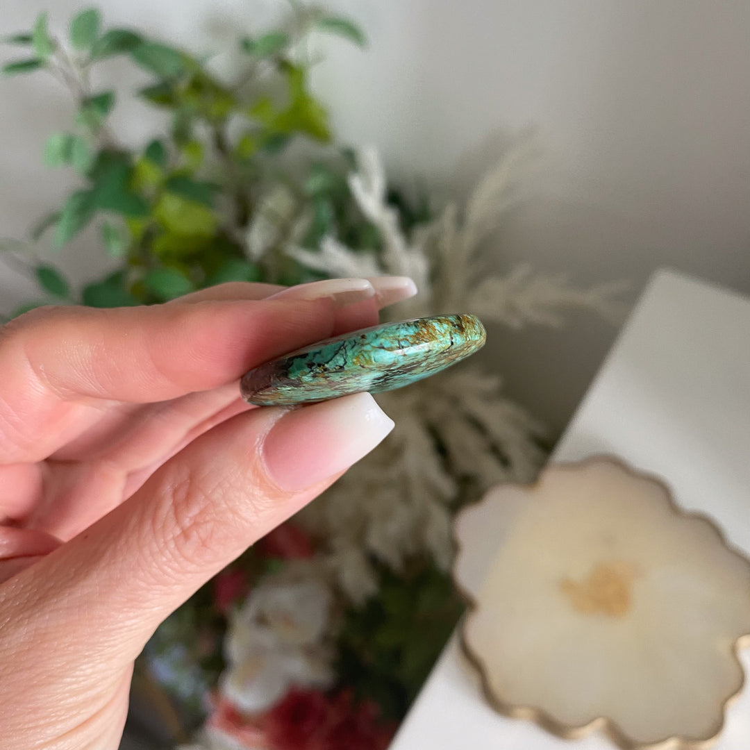 Thin Small African Turquoise Palm Stone 