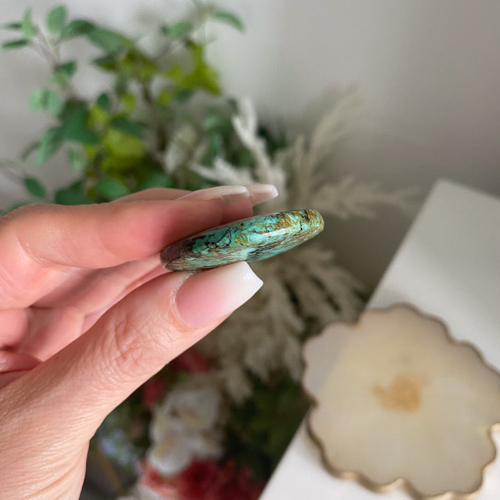 Thin Small African Turquoise Palm Stone 