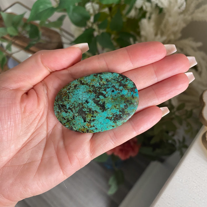 Thin Small African Turquoise Palm Stone 