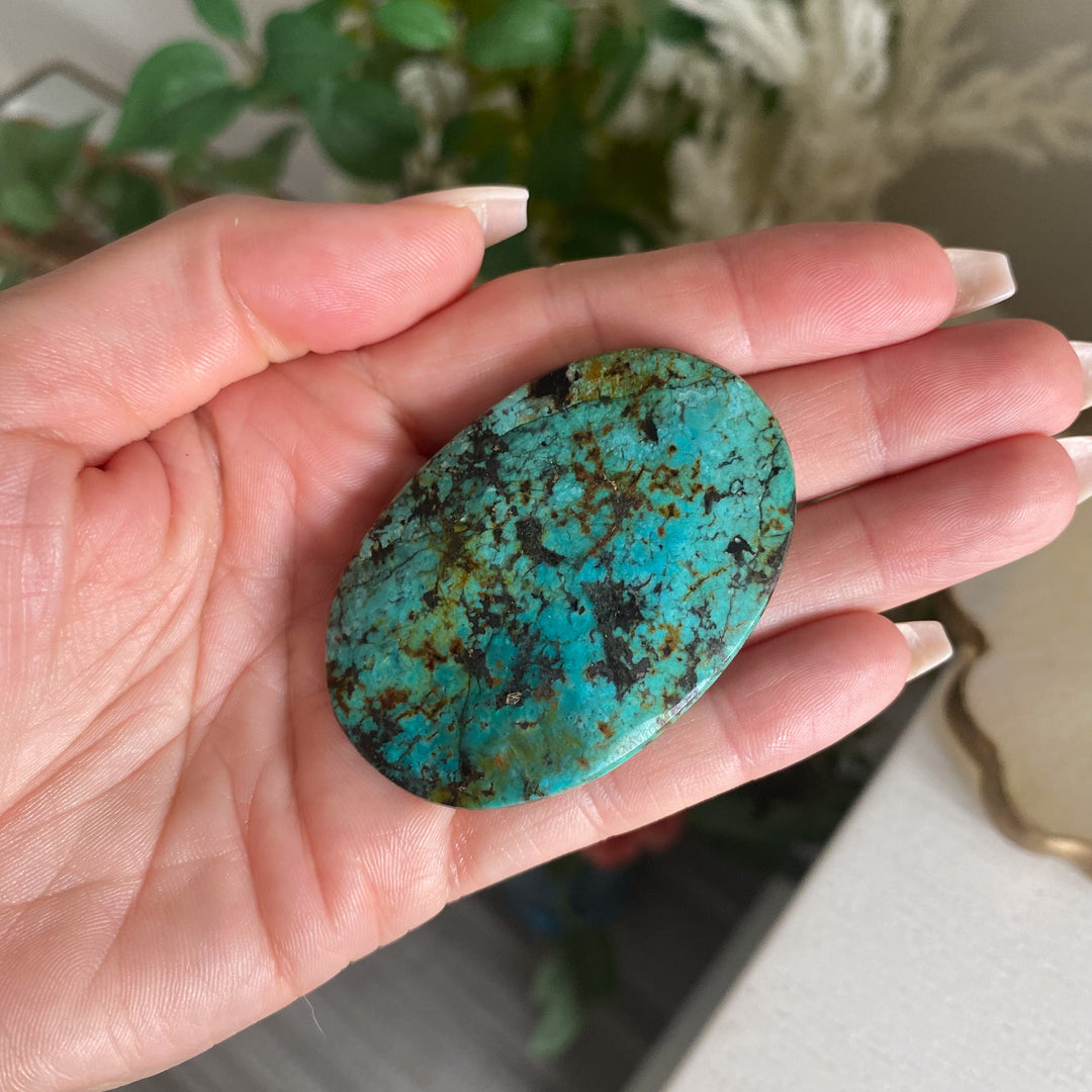 Thin Small African Turquoise Palm Stone 