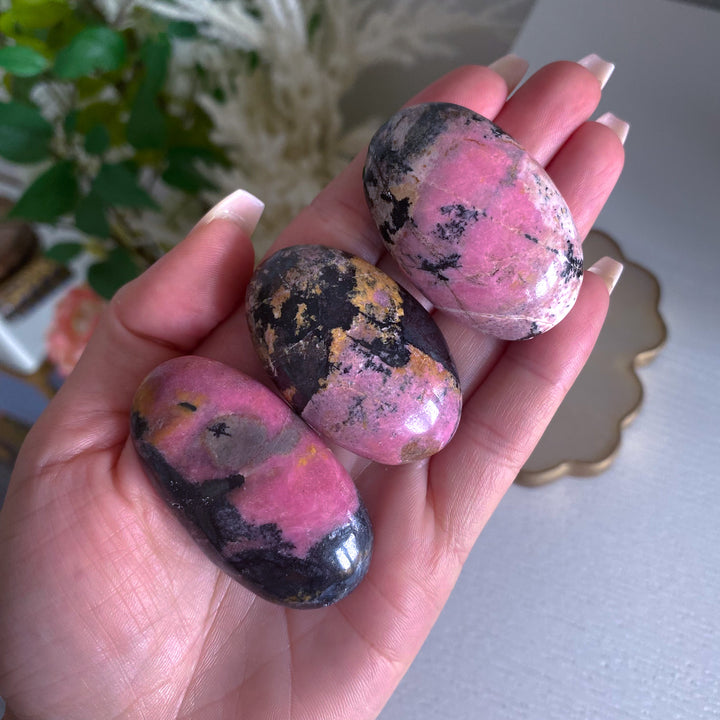 Small Rhodonite Palm Stone