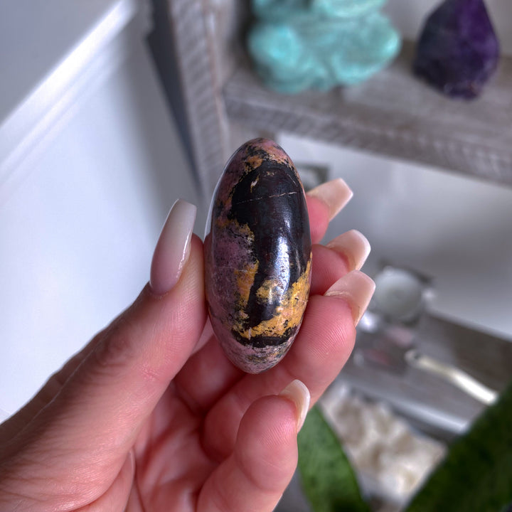 Small Rhodonite Palm Stone