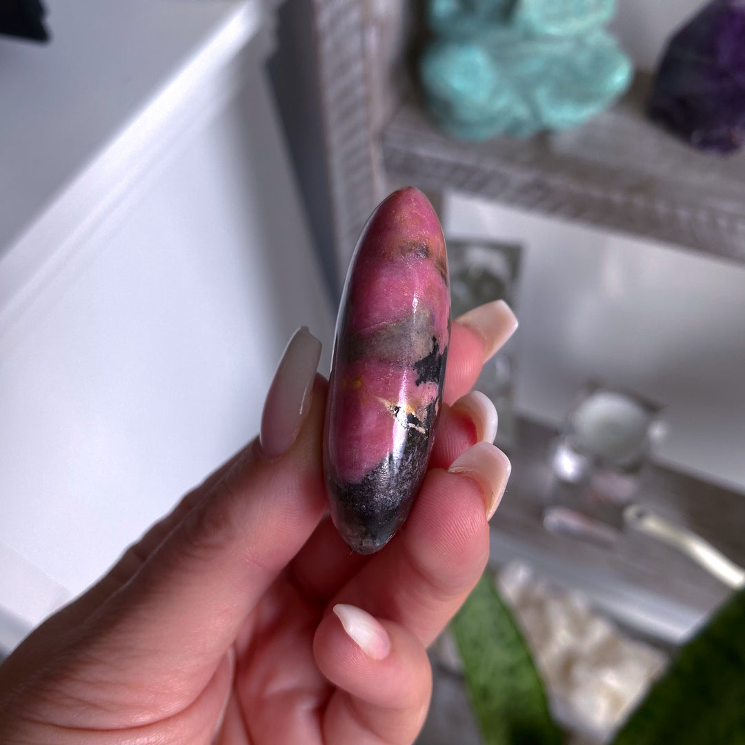 Small Rhodonite Palm Stone