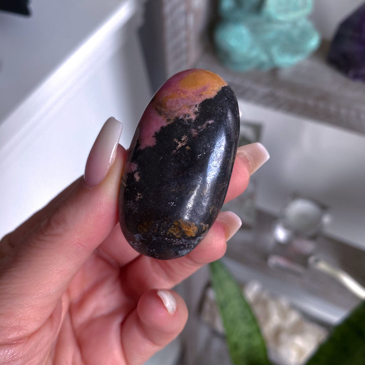 Small Rhodonite Palm Stone