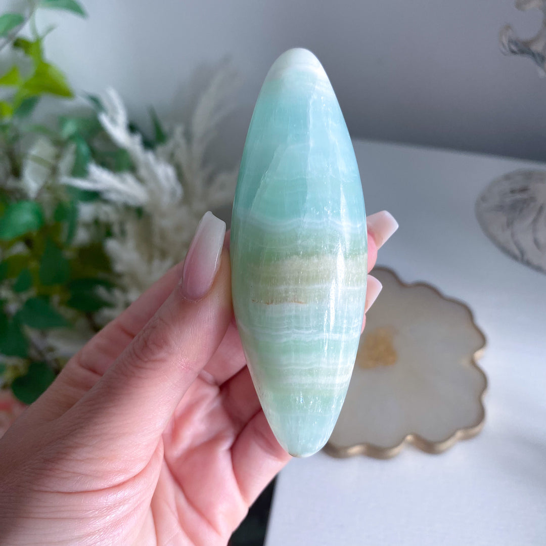 Pistachio Green Calcite Shiva