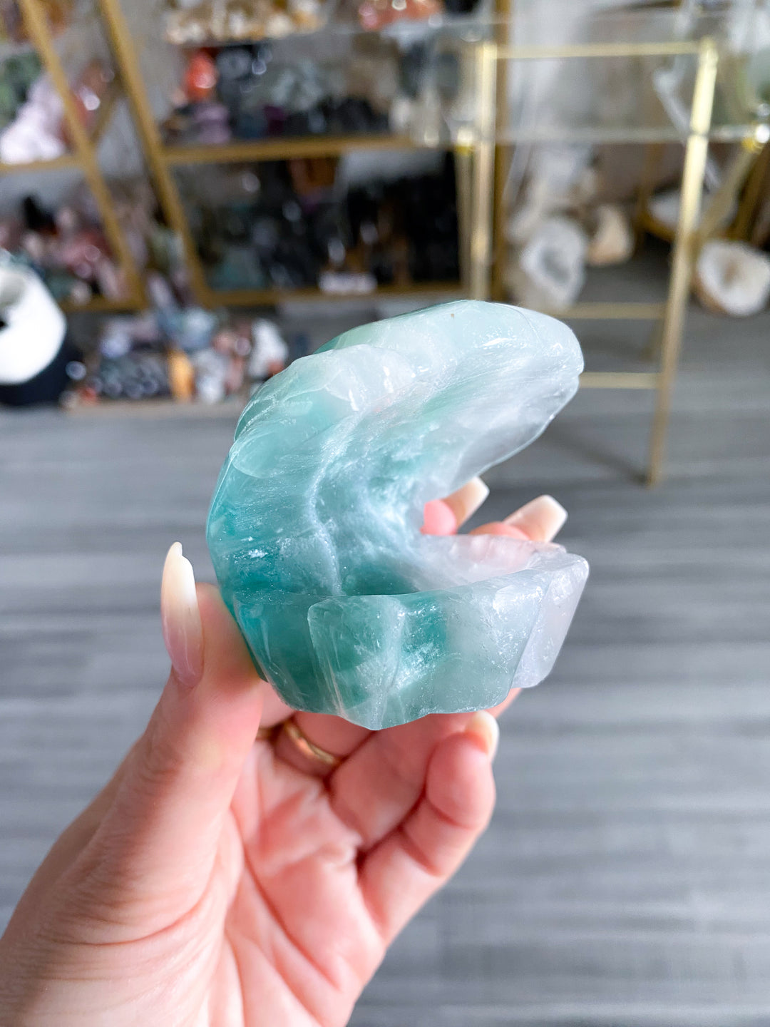Green Fluorite Clam Shell