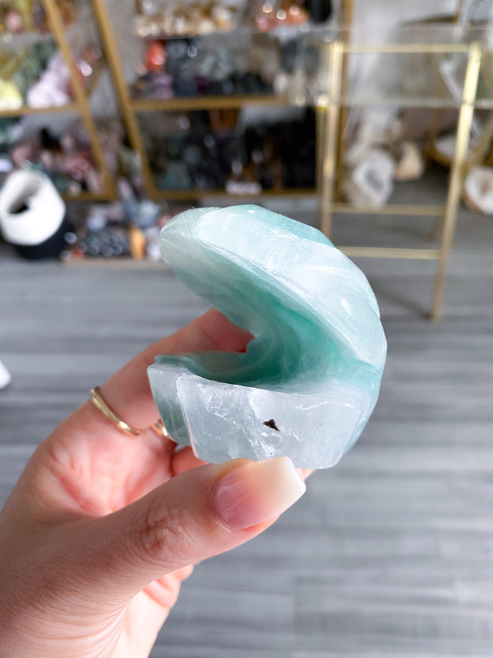 Green Fluorite Clam Shell