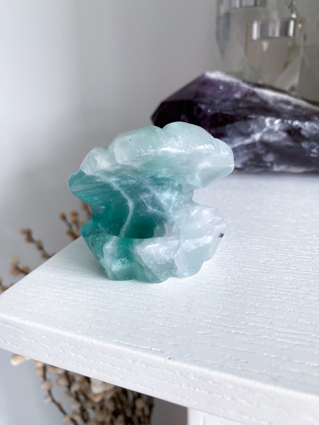 Green Fluorite Clam Shell