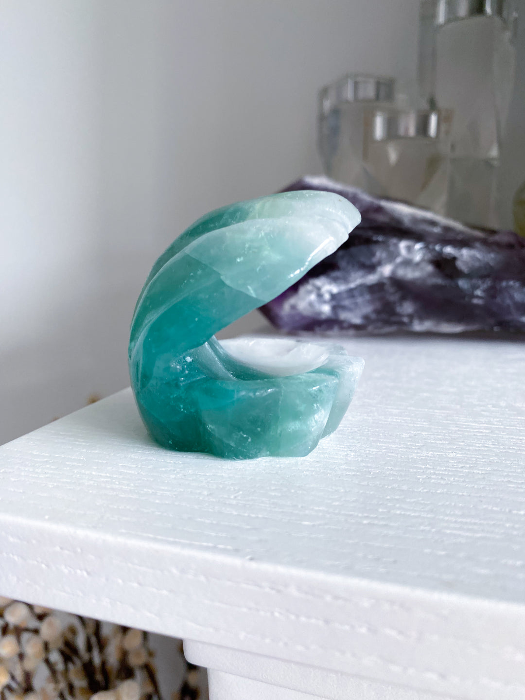 Green Fluorite Clam Shell