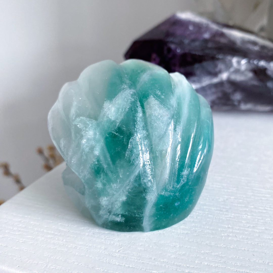 Green Fluorite Clam Shell