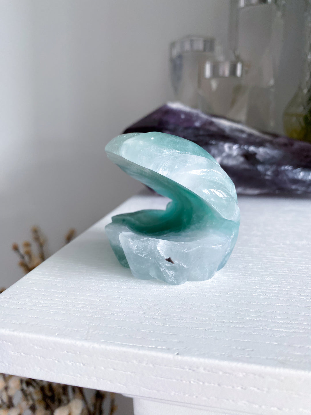 Green Fluorite Clam Shell