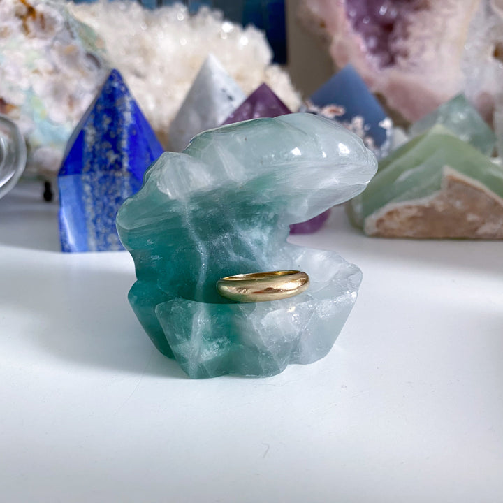 Green Fluorite Clam Shell