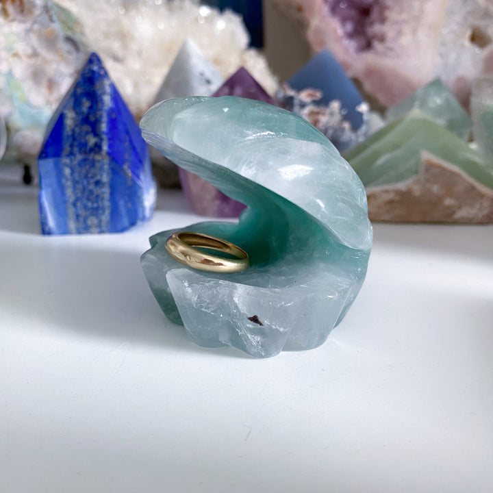 Green Fluorite Clam Shell