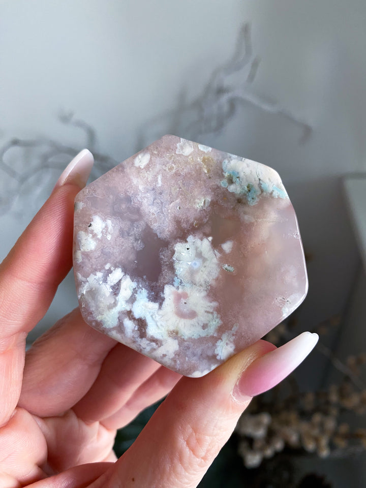 2" Green Flower Agate Small Offering Bowl, Ring Dish #1