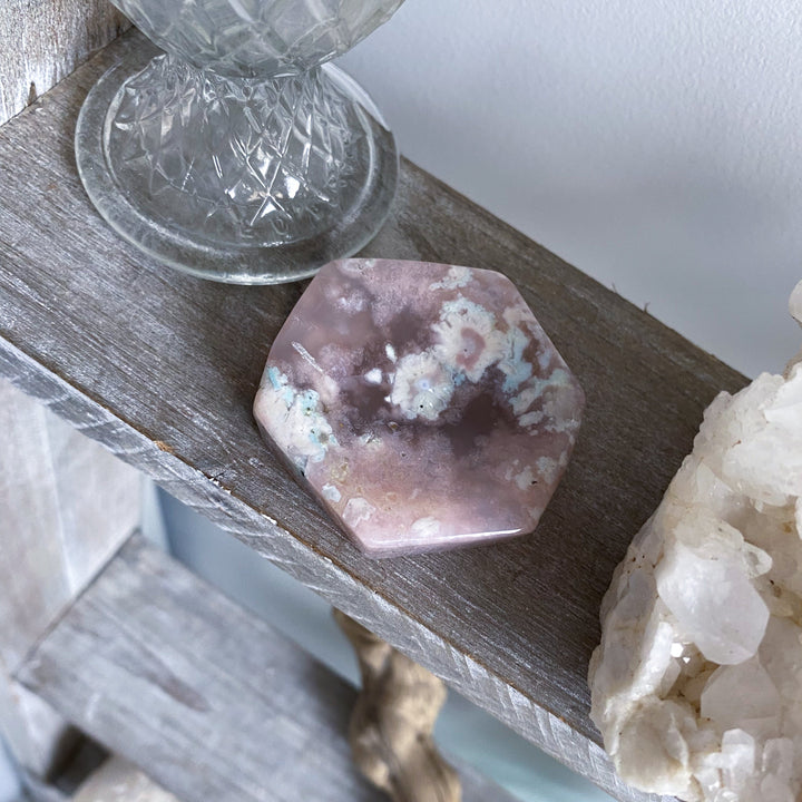 2" Green Flower Agate Small Offering Bowl, Ring Dish #1