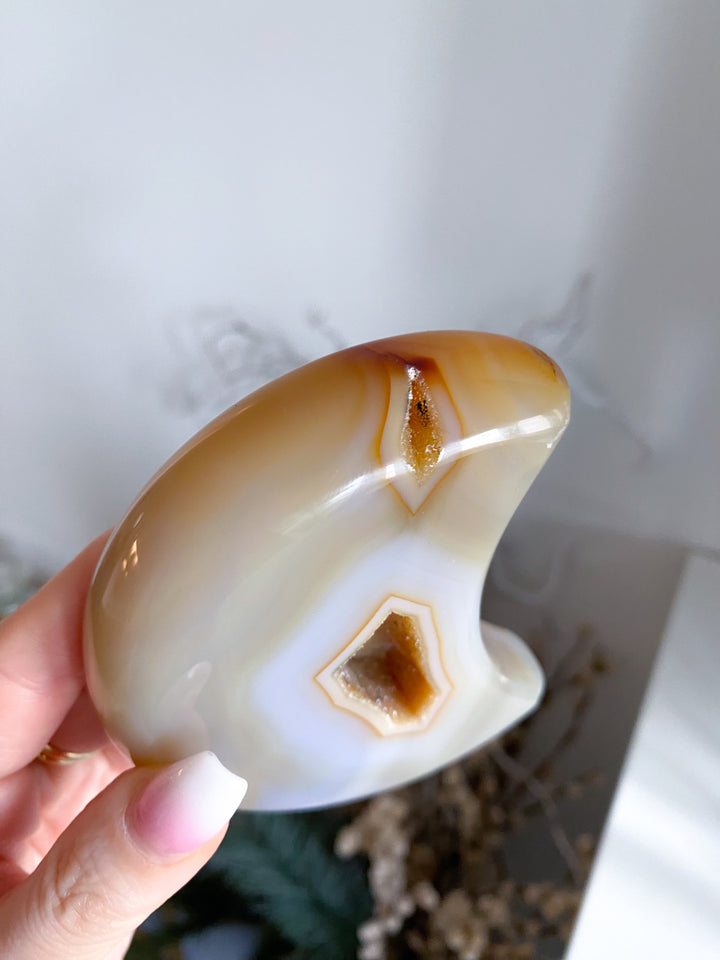 Large Peach Agate Moon #1