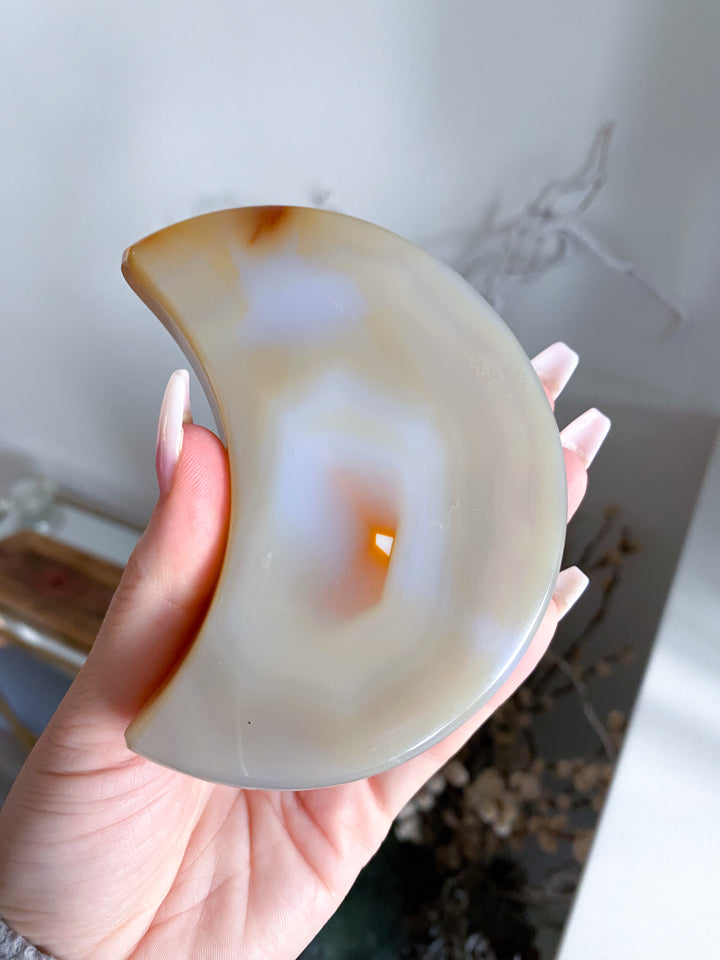 Large Peach Agate Moon #1