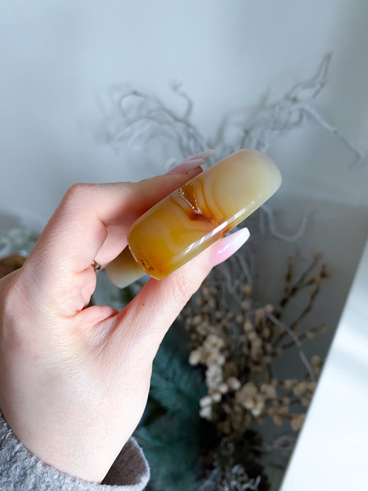 Large Peach Agate Moon #1