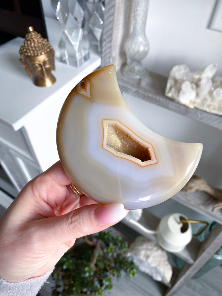 Large Peach Agate Moon #1