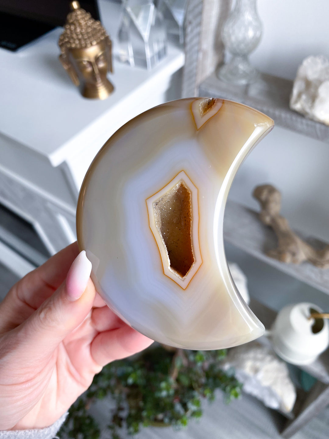 Large Peach Agate Moon #1