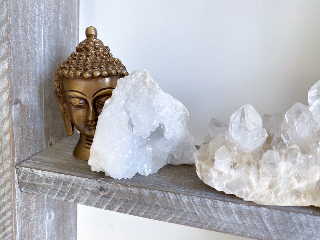 Standing White Calcite Geode Piece
