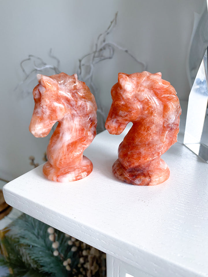 Fire Quartz Horse Carving - Year of the Horse