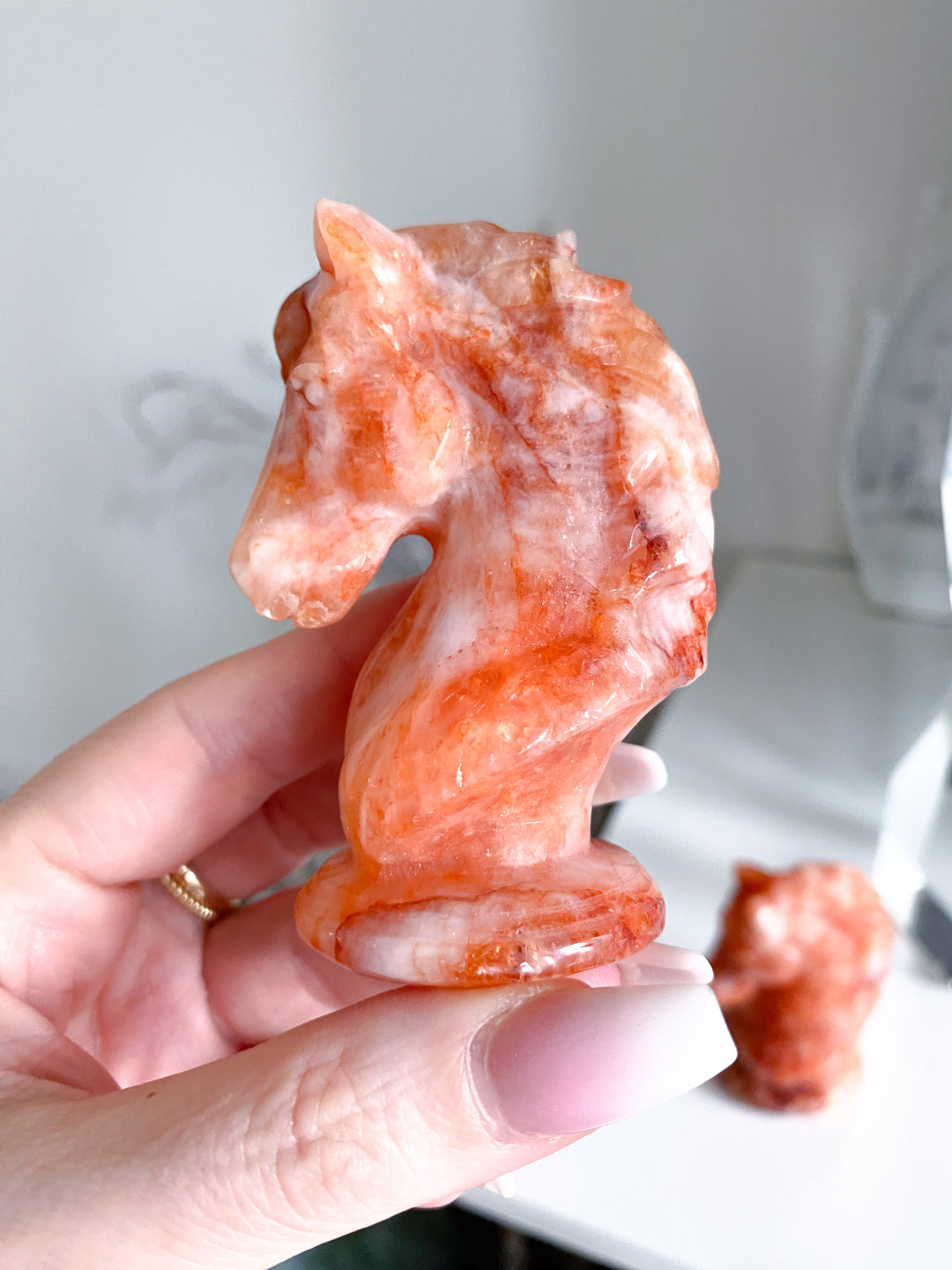 Fire Quartz Horse Carving - Year of the Horse