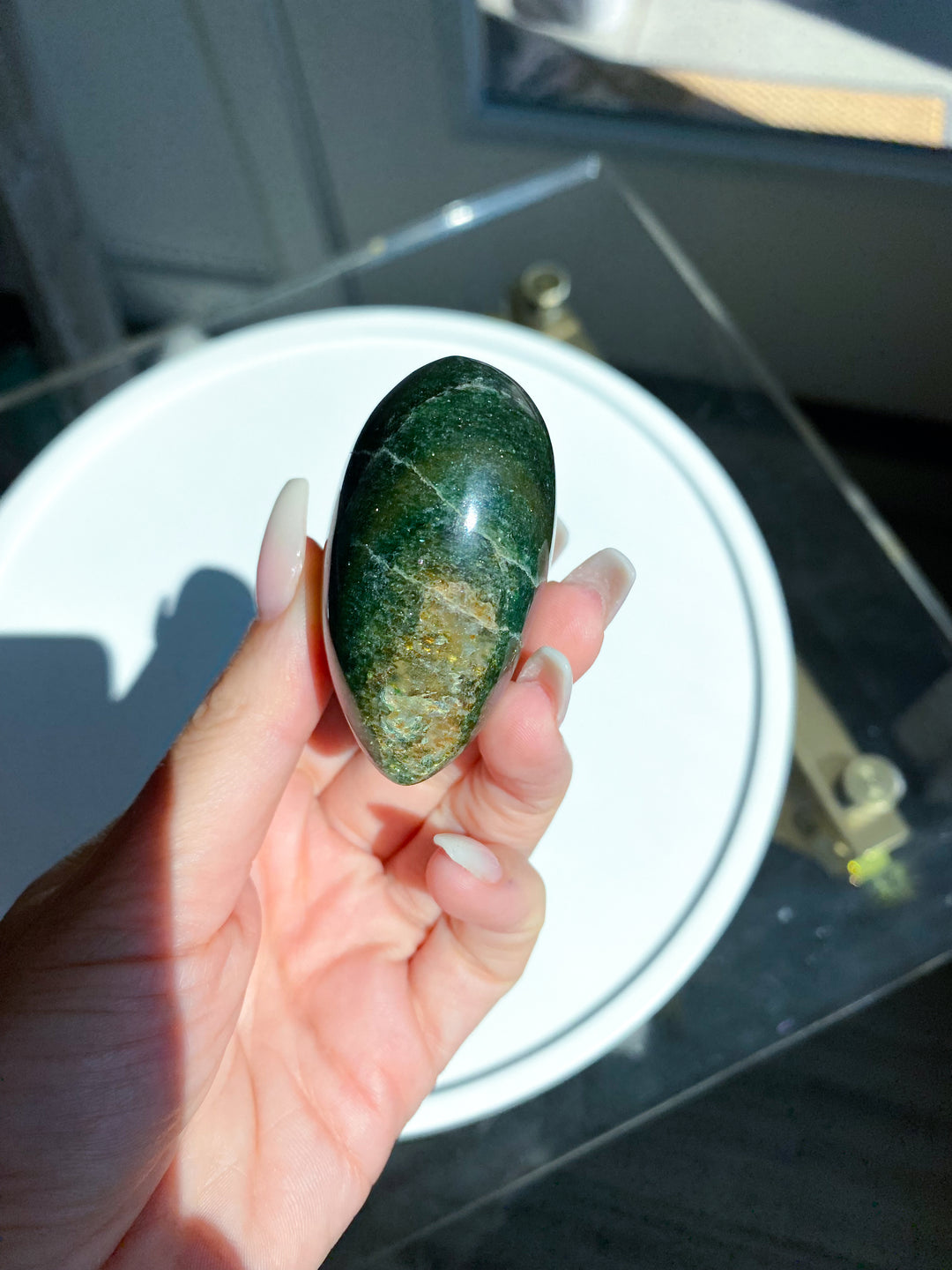 Dark Green Aventurine Heart #5