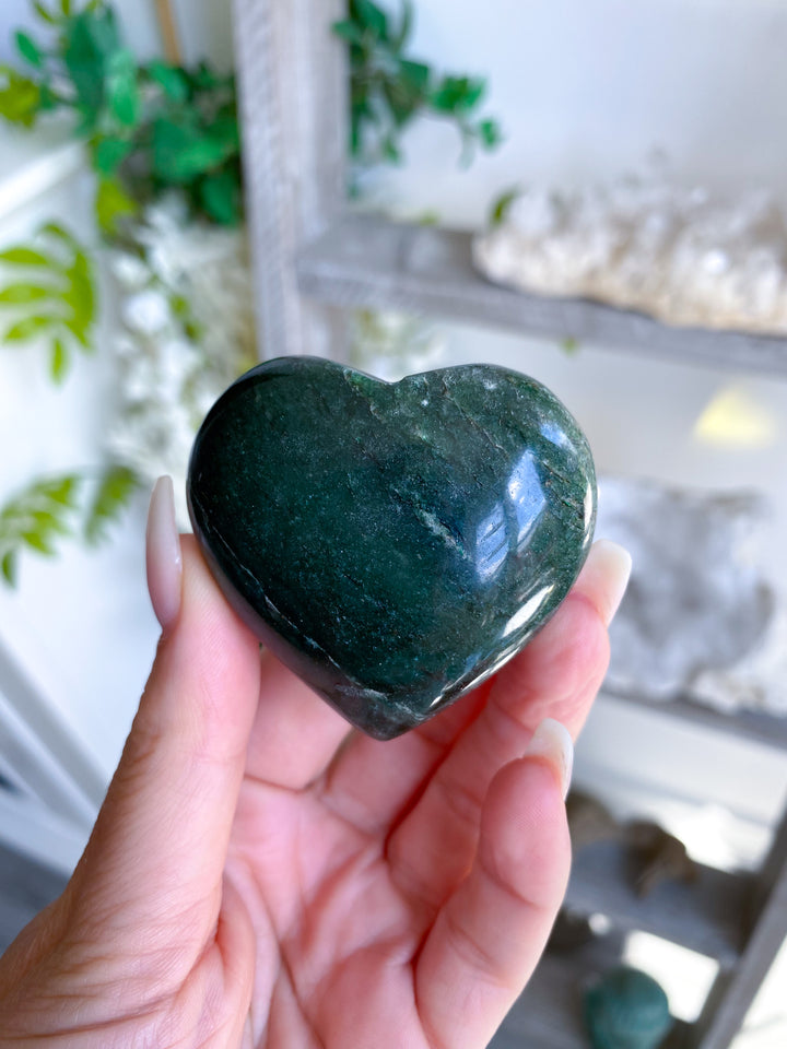 ABUNDANCE: Dark Green Aventurine Heart #8