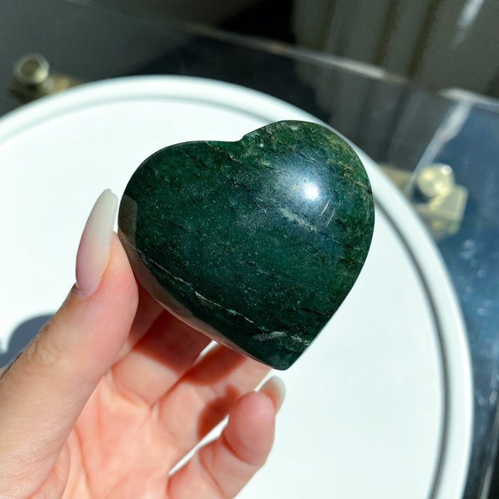 ABUNDANCE: Dark Green Aventurine Heart #8