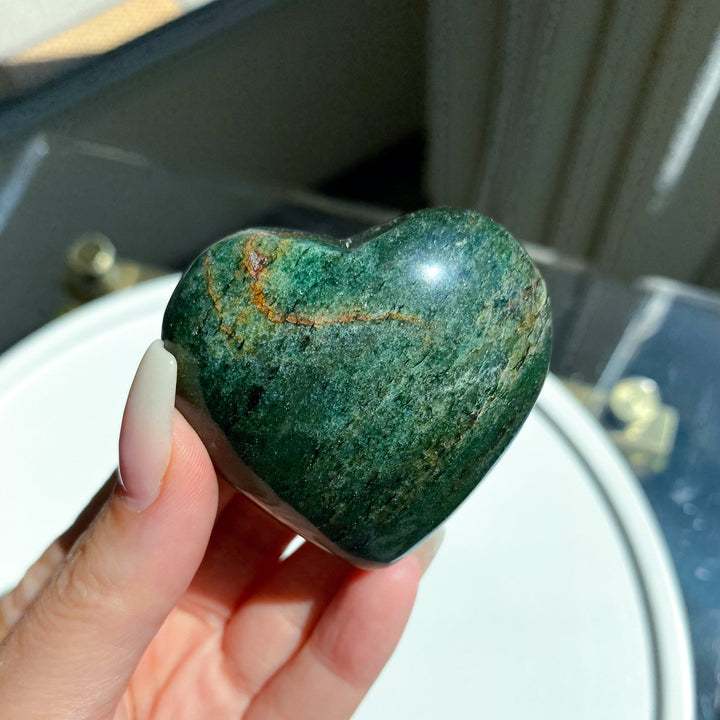 ABUNDANCE: Dark Green Aventurine Heart #8