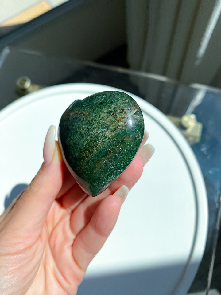 ABUNDANCE: Dark Green Aventurine Heart #8