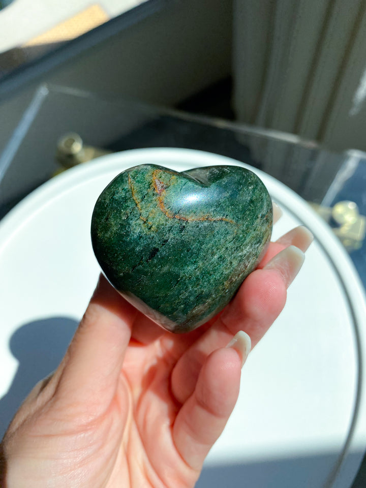 ABUNDANCE: Dark Green Aventurine Heart #8