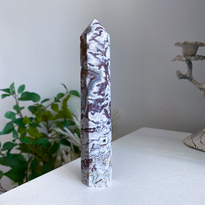 Crazy Lace Agate Tower 6" 
