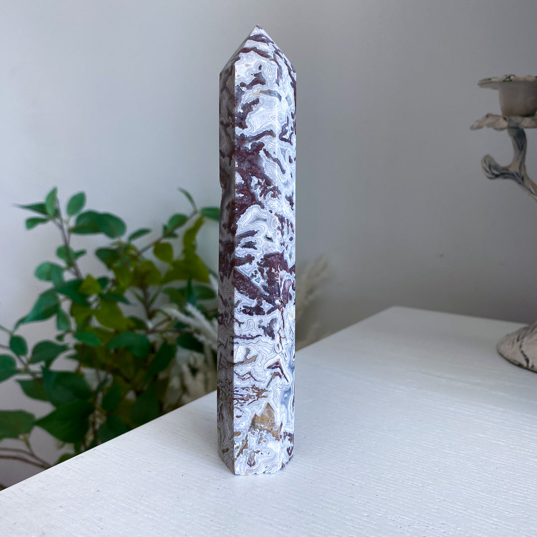 Crazy Lace Agate Tower 6" 