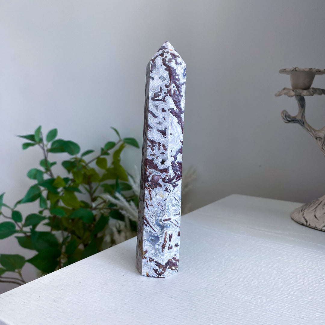 Crazy Lace Agate Tower 6" 