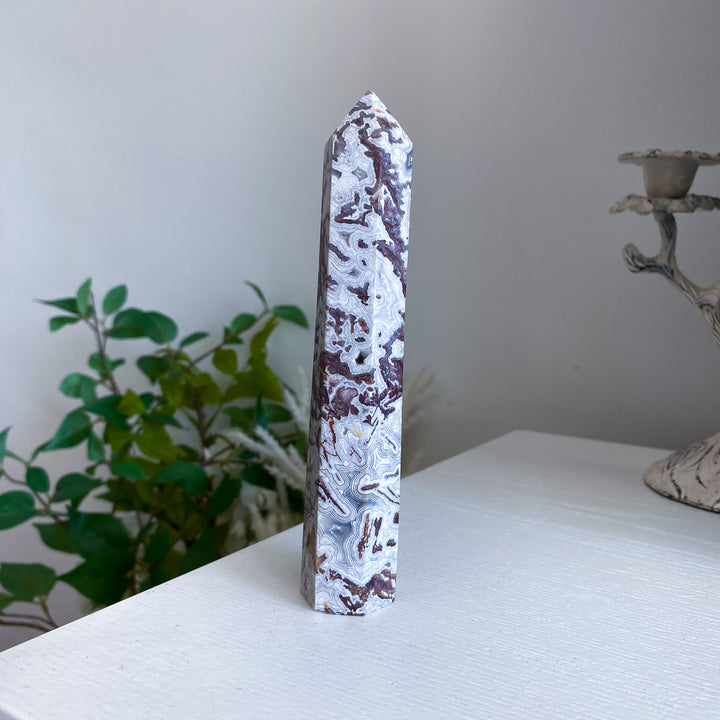 Crazy Lace Agate Tower 6" 