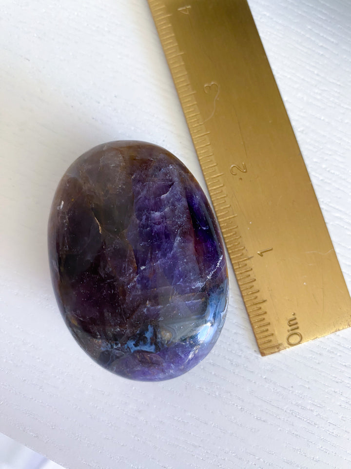 Amethyst Palm Stone - Get exact item - Protection - Energy Cleanse - Creativity - Crown, Third Eye Chakra