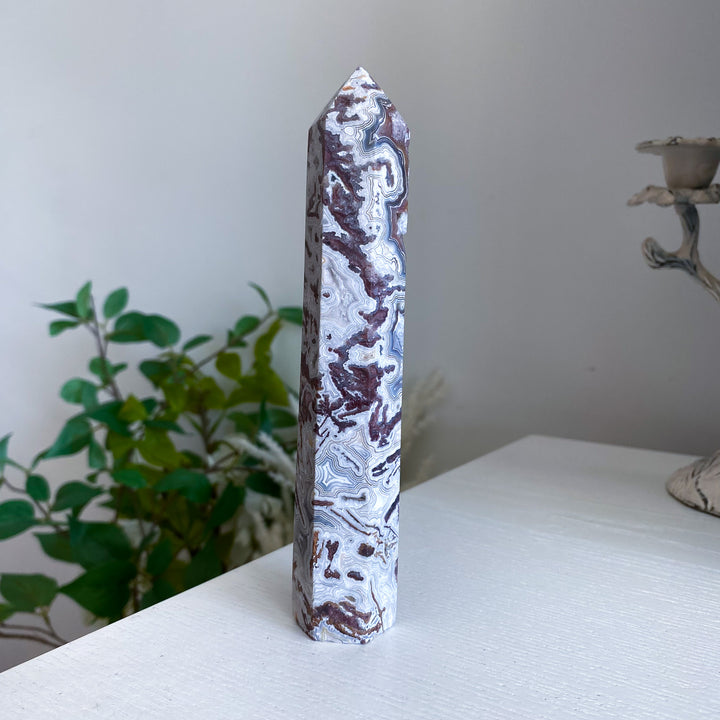 Crazy Lace Agate Tower 6" 